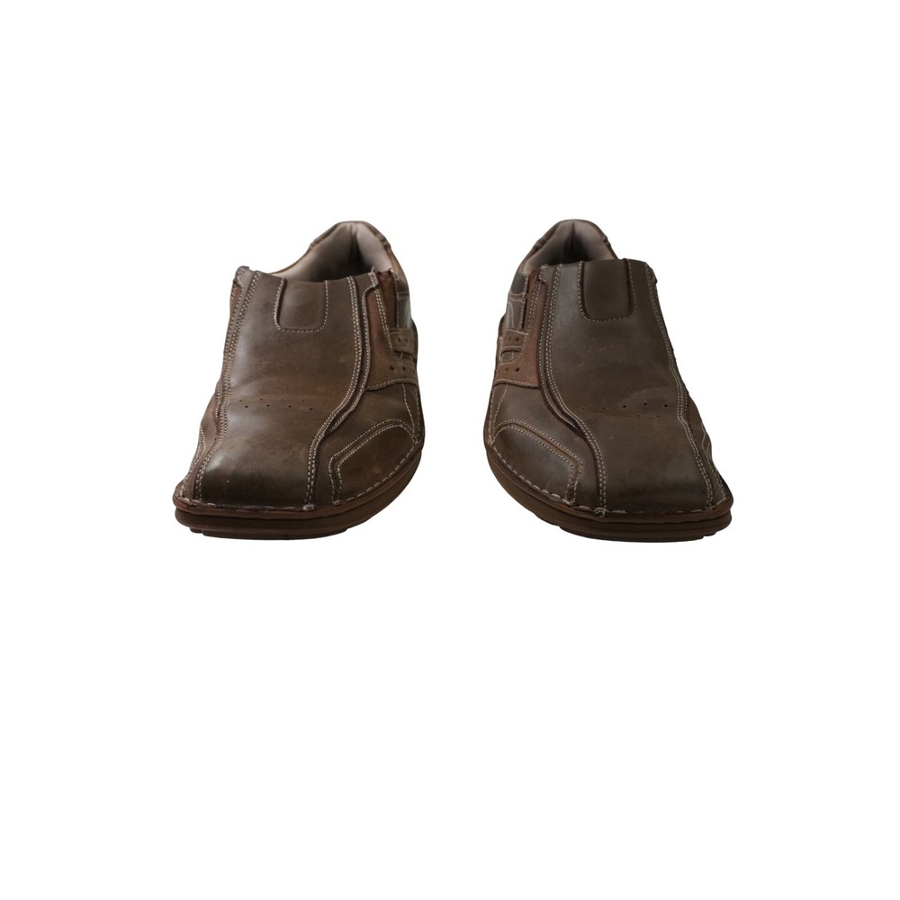 Skechers Mens 62847 Brown Leather Slip On Loafers Casual Shoes Size 10
